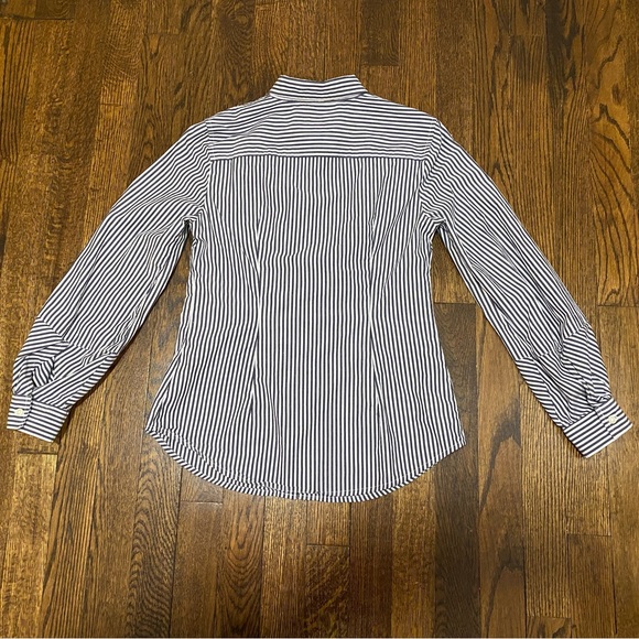 NWOT Banana Republic blue stripe button down 0 petite - Picture 10 of 12